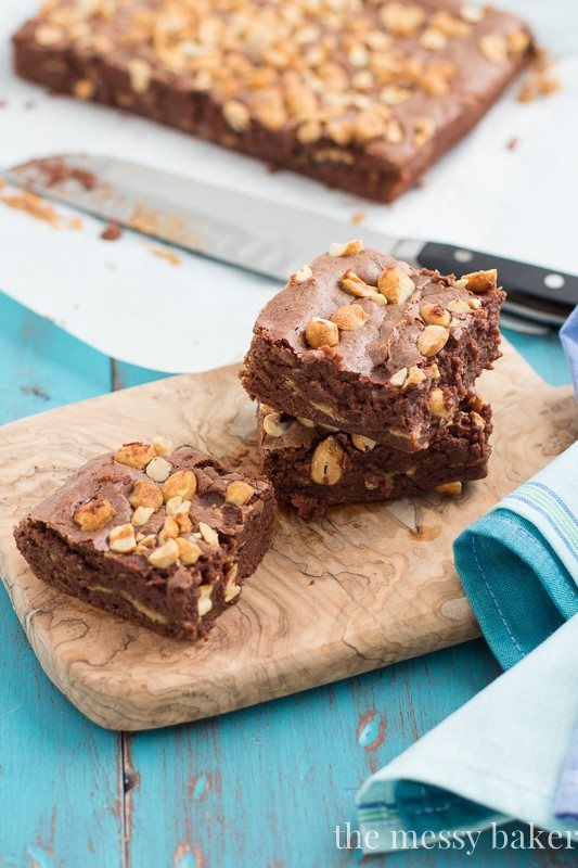 Skinny Peanut Butter Fudge Brownies
