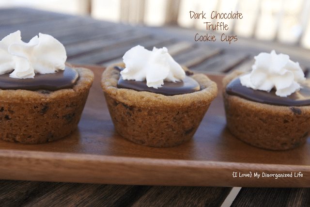 Dark Chocolate Truffle Cookie Cups