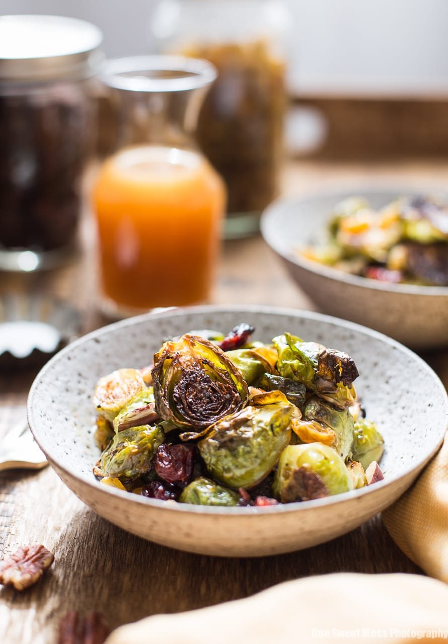 Apple Cider Glazed Crispy Brussels Sprouts