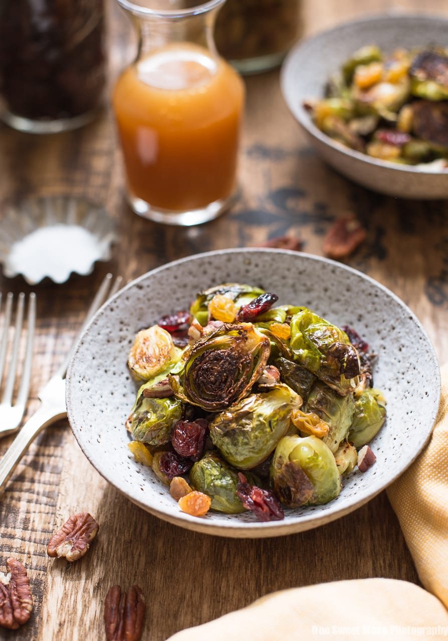 Apple Cider Glazed Crispy Brussels Sprouts