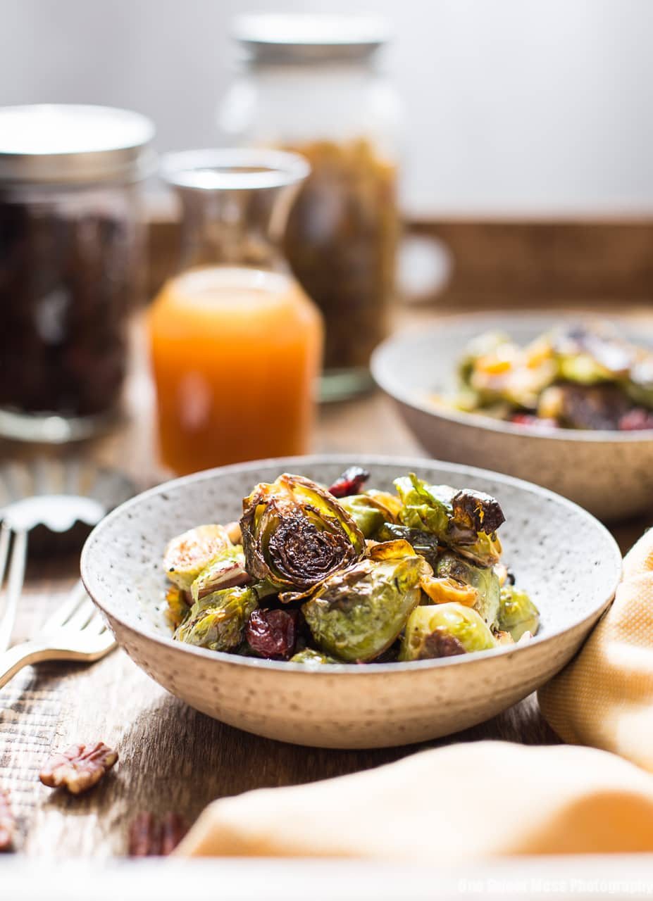 Apple Cider Glazed Crispy Brussels Sprouts