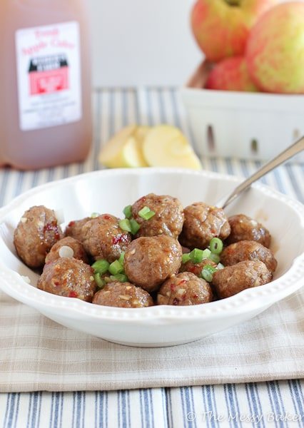 Apple Glazed Meatballs {www.themessybakerblog.com}-4646