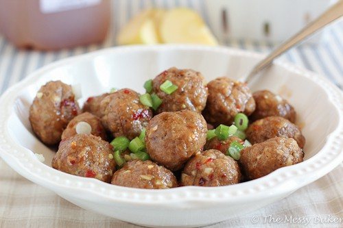 Apple Glazed Meatballs {www.themessybakerblog.com}-4647