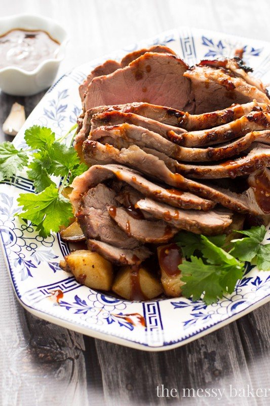 Asian BBQ Glazed Leg of Lamb | www.themessybakerblog.com