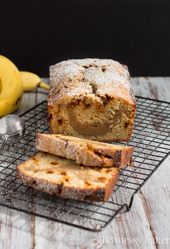 Banana Bread with Cookie Butter Cheesecake Swirl