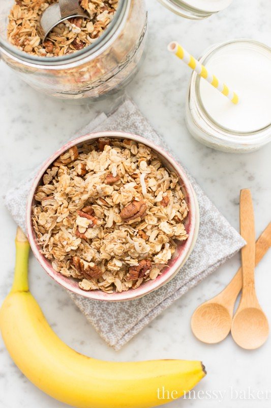 Banana Maple Granola | www.themessybakerblog.com