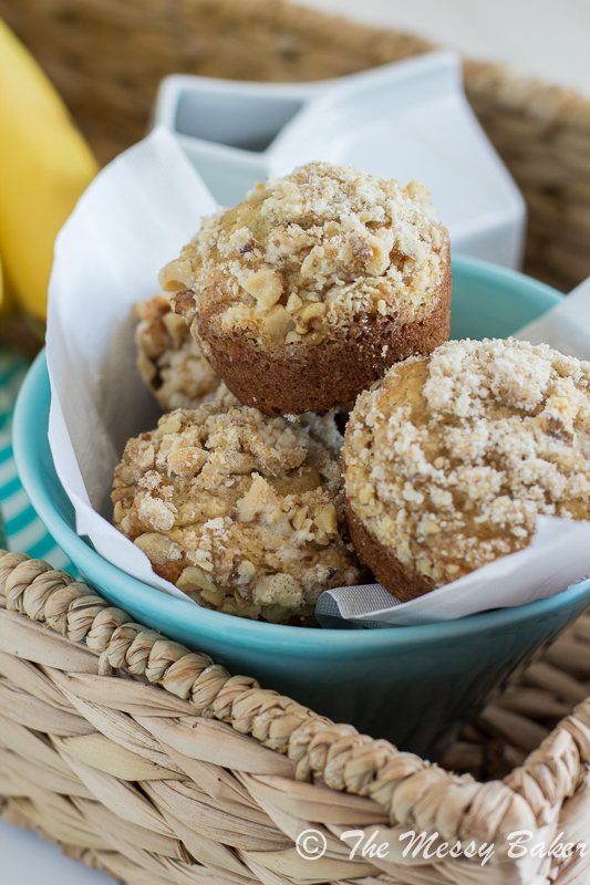 Banana Muffins with Walnut Streusel