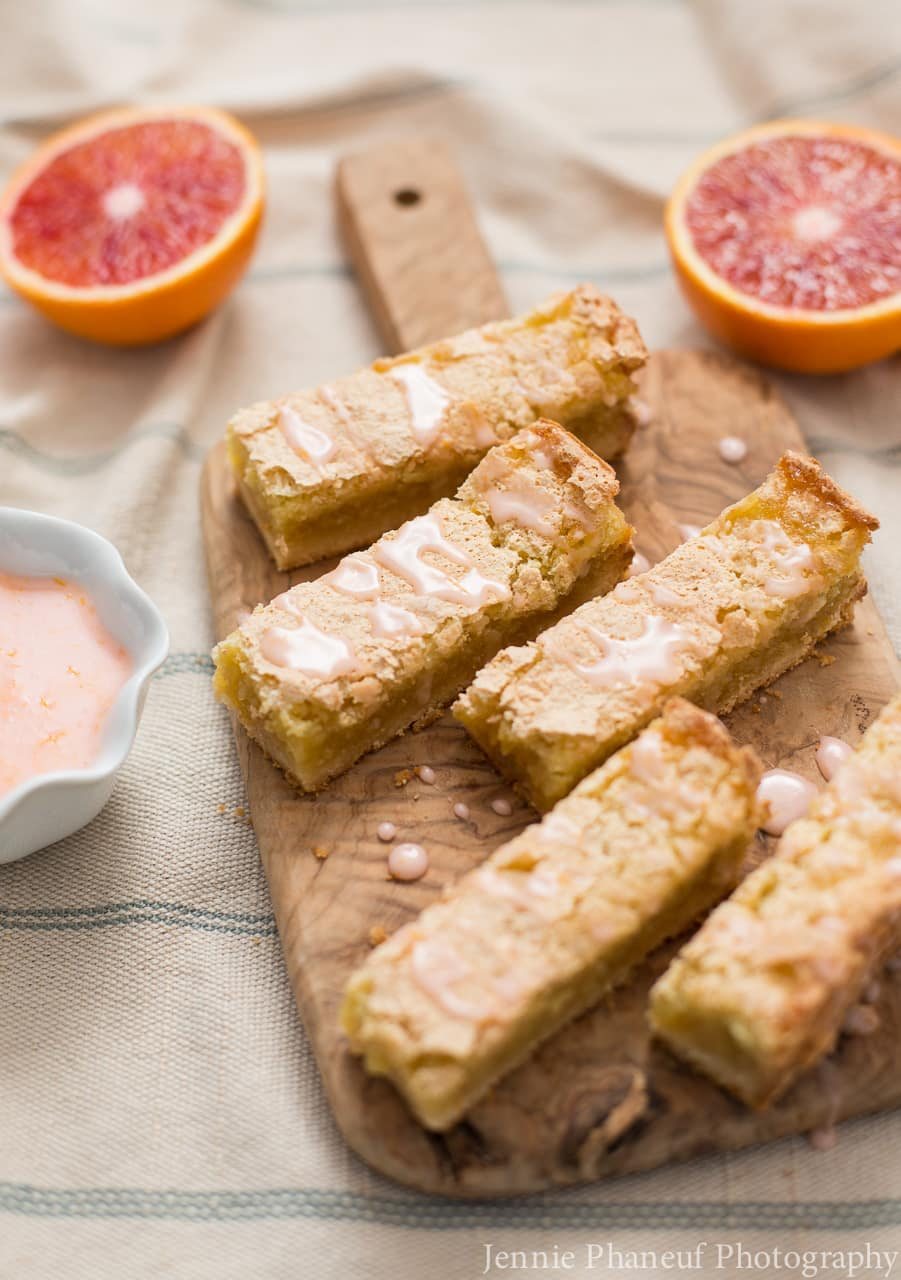 Blood Orange Bars with Vanilla Bean Blood Orange Glaze