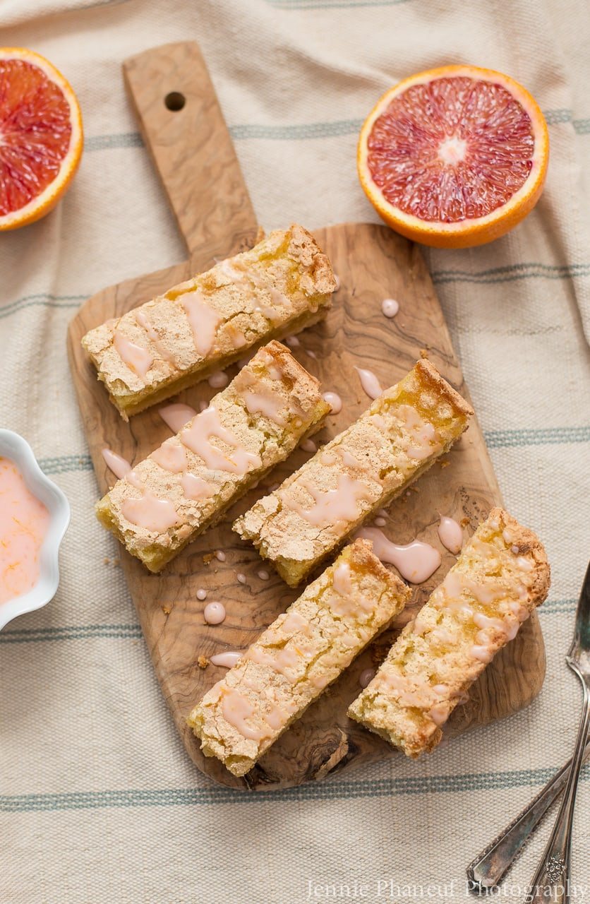 Blood Orange Bars with Vanilla Bean Blood Orange Glaze