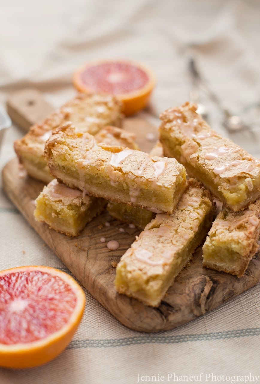 Blood Orange Bars with Vanilla Bean Blood Orange Glaze