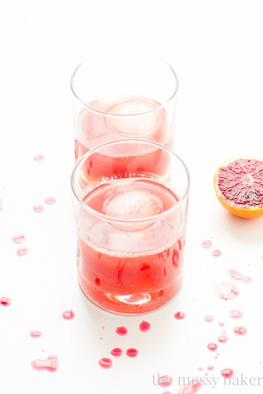 Blood Orange Bourbon Fizz Cocktail