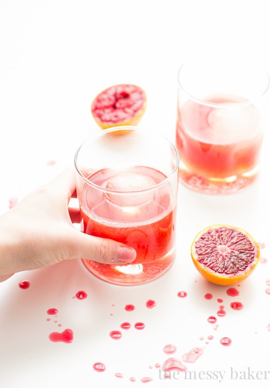 Blood Orange Bourbon Fizz Cocktail