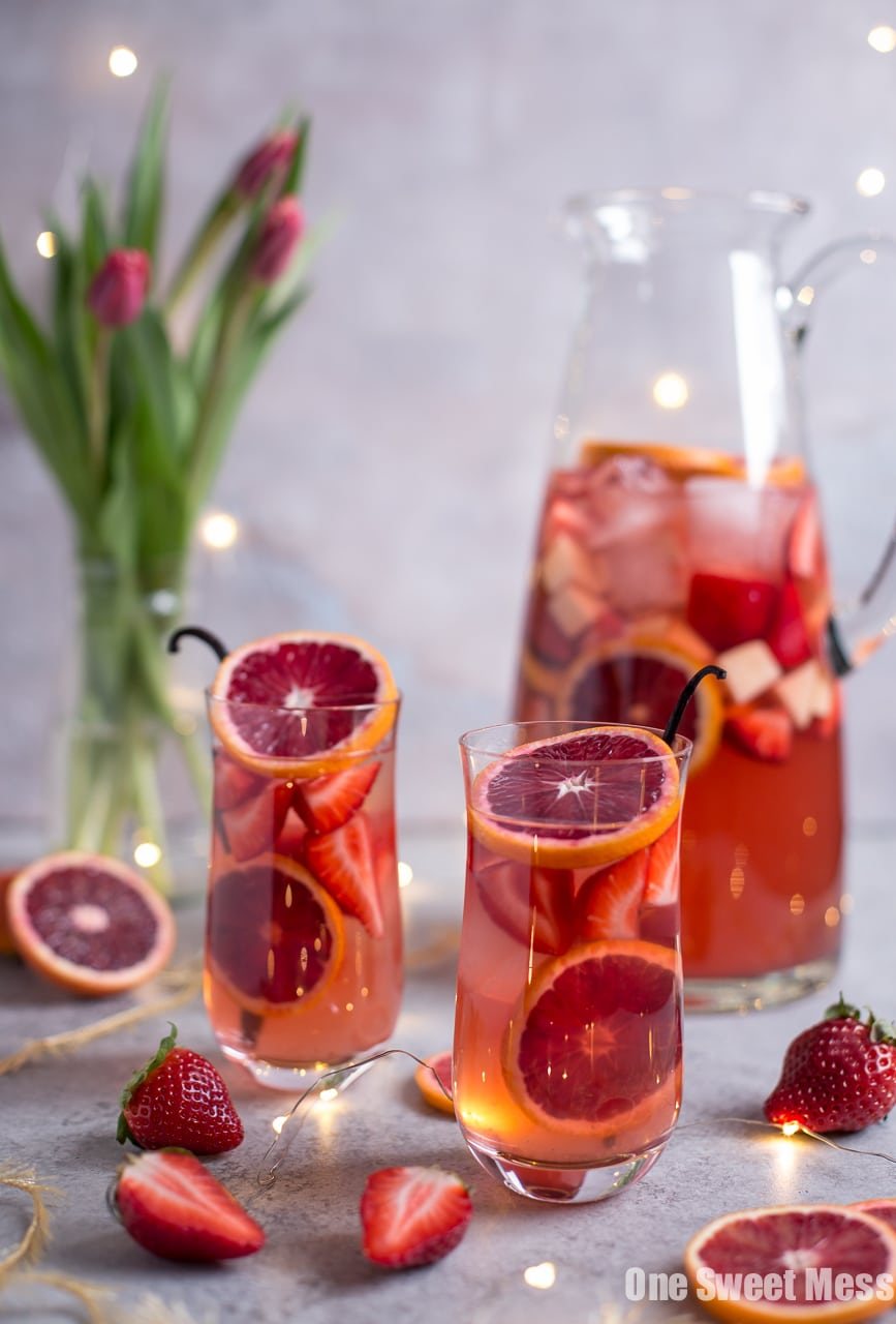 Blood Orange Vanilla Bean Rose Sangria