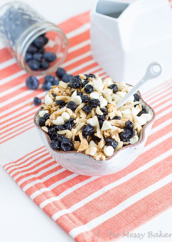 Blueberries & Cream Granola | www.themessybakerblog.com-7992