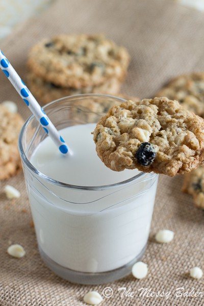 Blueberries & Cream Oatmeal Cookies | www.themessybakerblog.com-6610