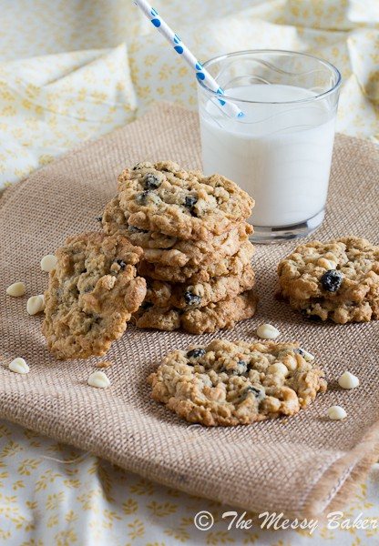 Blueberries & Cream Oatmeal Cookies | www.themessybakerblog.com-6592