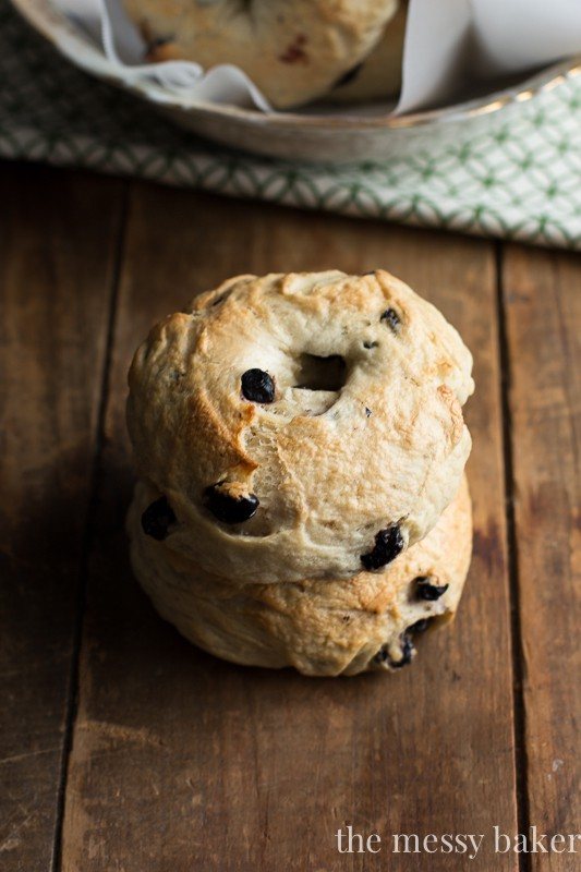 Honey Wheat Blueberry Bagels {A Tutorial} | www.themessybakerblog.com