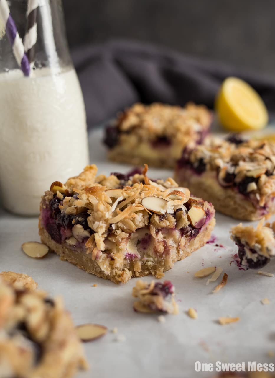 Blueberry Coconut Cheesecake Bars