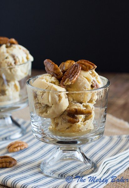 Brown Butter Butterscotch Pecan Ice Cream | www.themessybakerblog.com -6623