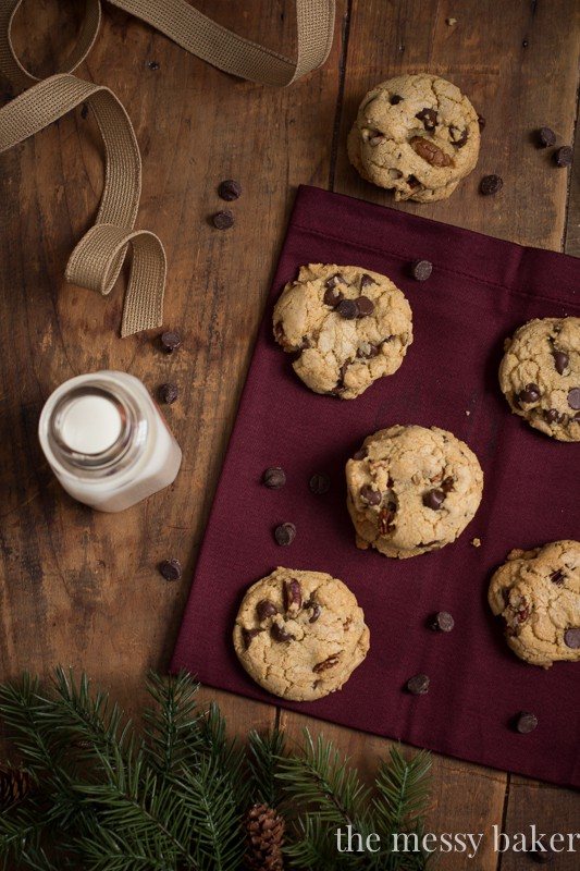 Brown Butter Pecan Chocolate Chip Cookies | www.themessybakerblog.com
