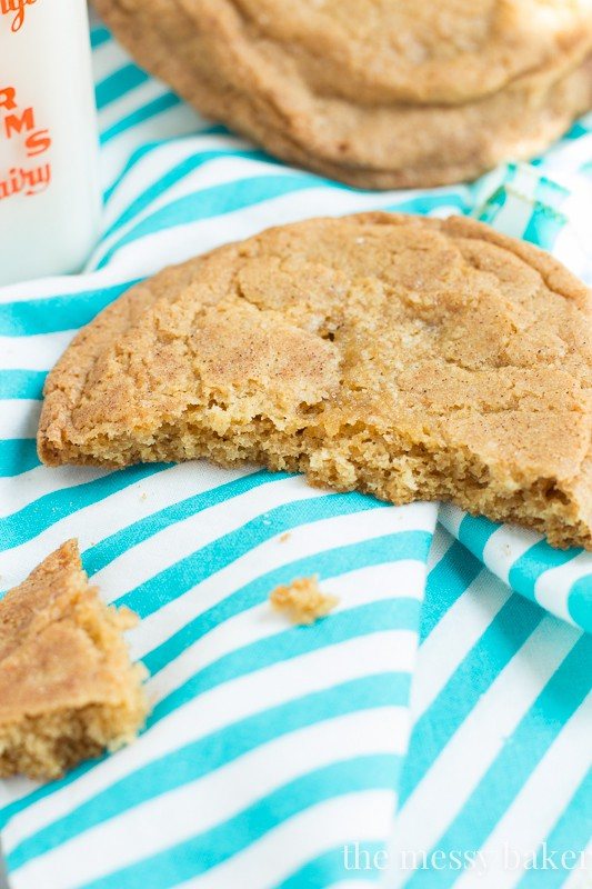 Brown Sugar Snickerdoodle Cookies (Giant-Sized) | www.themessybakerblog.com