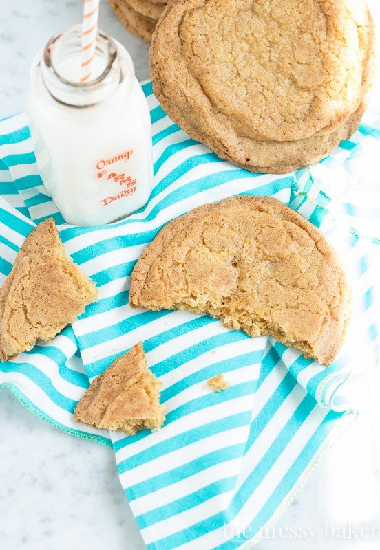 Brown Sugar Snickerdoodle Cookies (Giant-Sized) | www.themessybakerblog.com