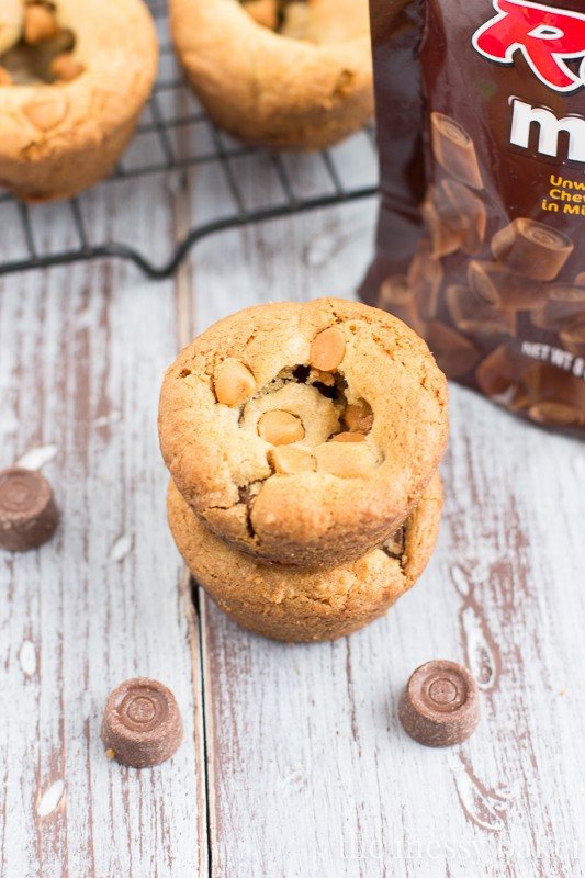 Butterscotch Chocolate Caramel Cookie Cups | www.themessybakerblog.com