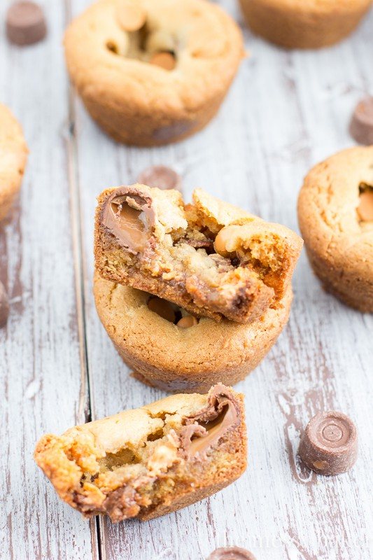 Butterscotch Chocolate Caramel Cookie Cups | www.themessybakerblog.com