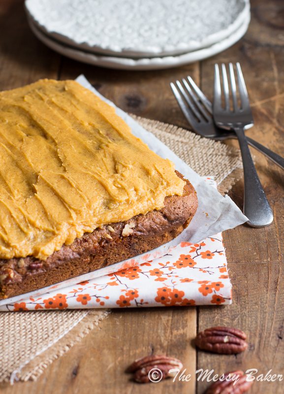 Pumpkin Caramel Pecan cake with Pumpkin Buttercream Frosting-8915