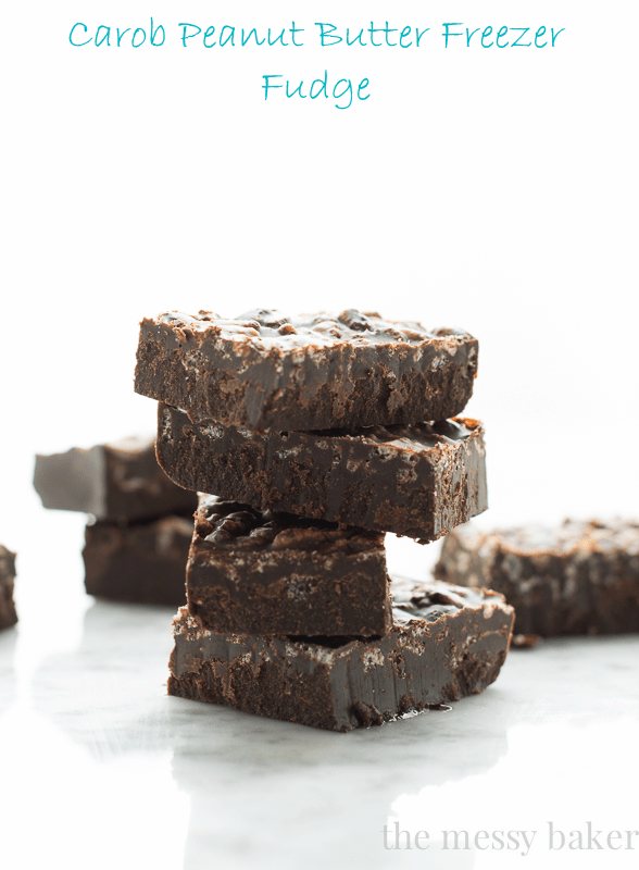 Carob Peanut Butter Freezer Fudge {Gluten-Free + Vegan}