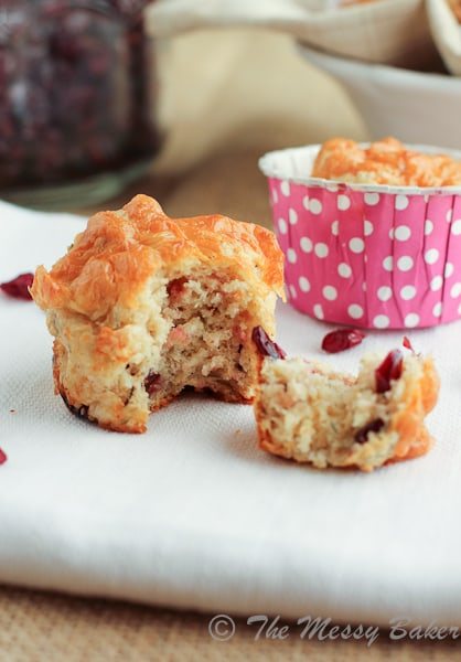 Cheddar Herb Cranberry Muffins