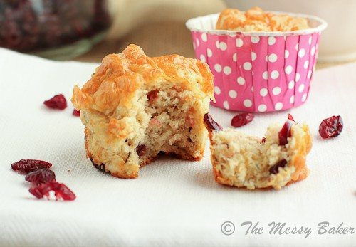 Cheddar Herb Cranberry Muffins {www.themessybakerblog.com}-5338