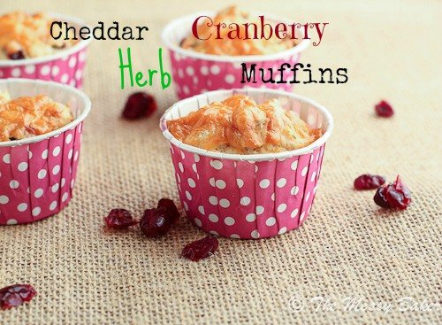 Cheddar Herb Cranberry Muffins {www.themessybakerblog.com}1