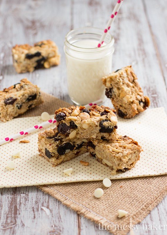Cherry Almond Granola Bars from www.themessybakerblog.com