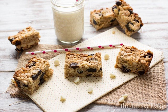 Cherry Almond Granola Bars from www.themessybakerblog.com
