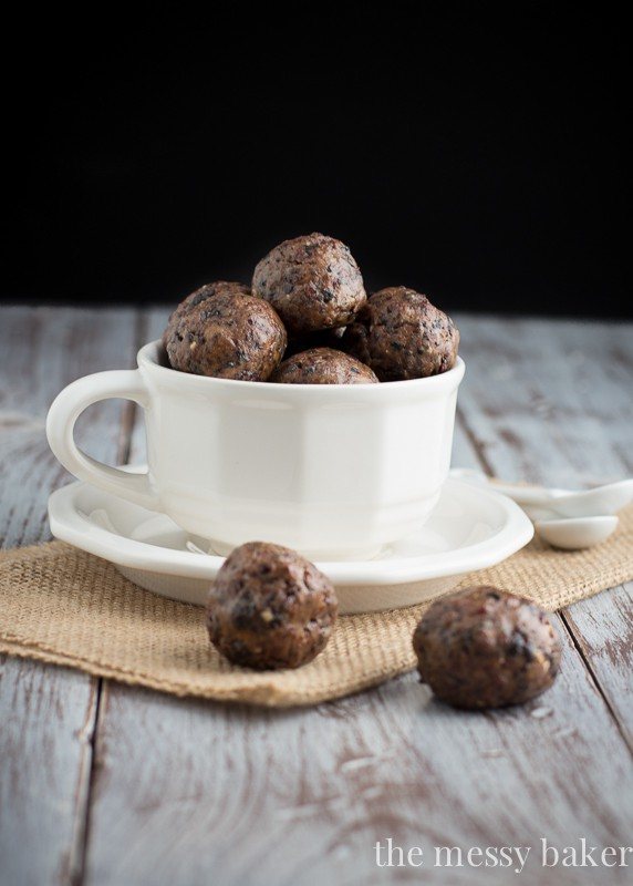 Cherry Pie Energy Balls | www.themessybakerblog.com