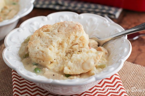 Chicken & Biscuit Pot Pie Casserole {www.themessybakerblog.com}-5479