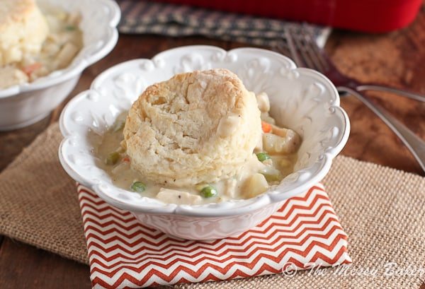 Chicken & Biscuit Pot Pie Casserole {www.themessybakerblog.com}-5452