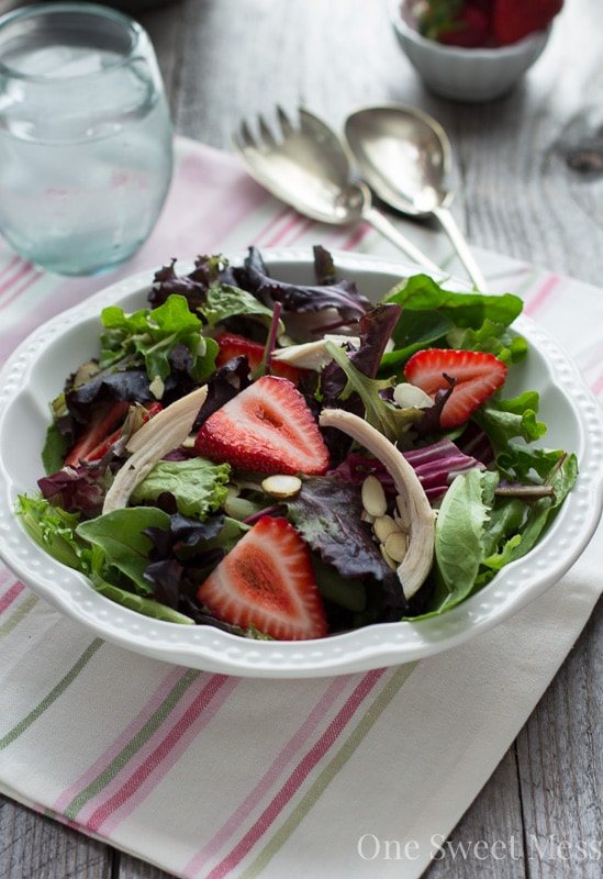Chicken, Strawberry & Toasted Almond Salad