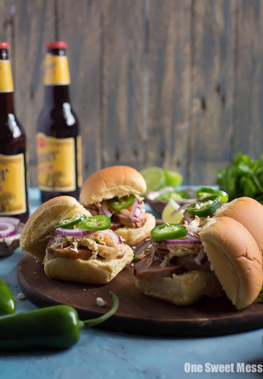 Chipotle Pork Sliders with Honey Lime Slaw