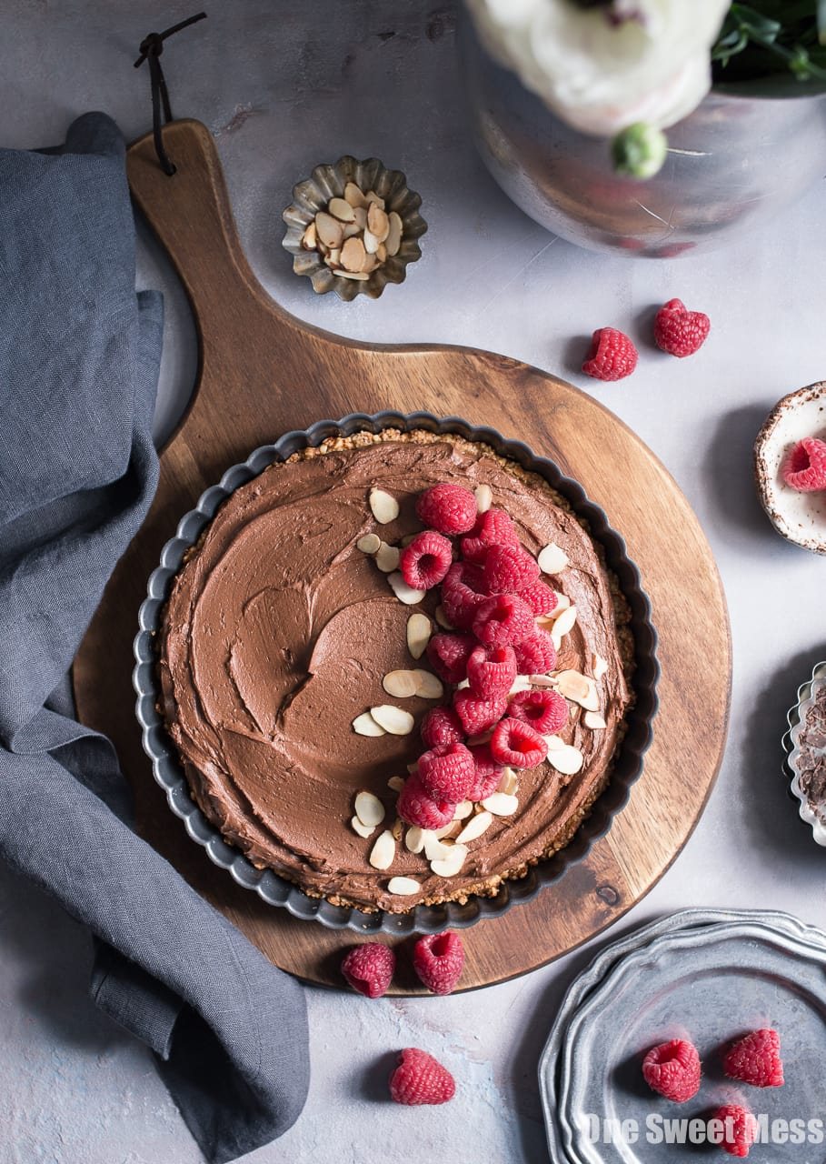 Dark Chocolate Almond Tart {Vegan, Gluten-Free, Soy-Free + Grain-Free}