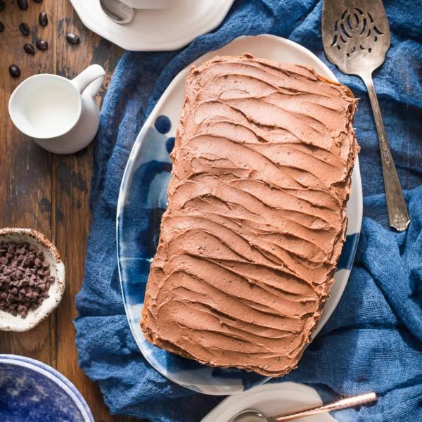 Gluten-Free Chocolate Chip Banana Bread with Mocha Buttercream