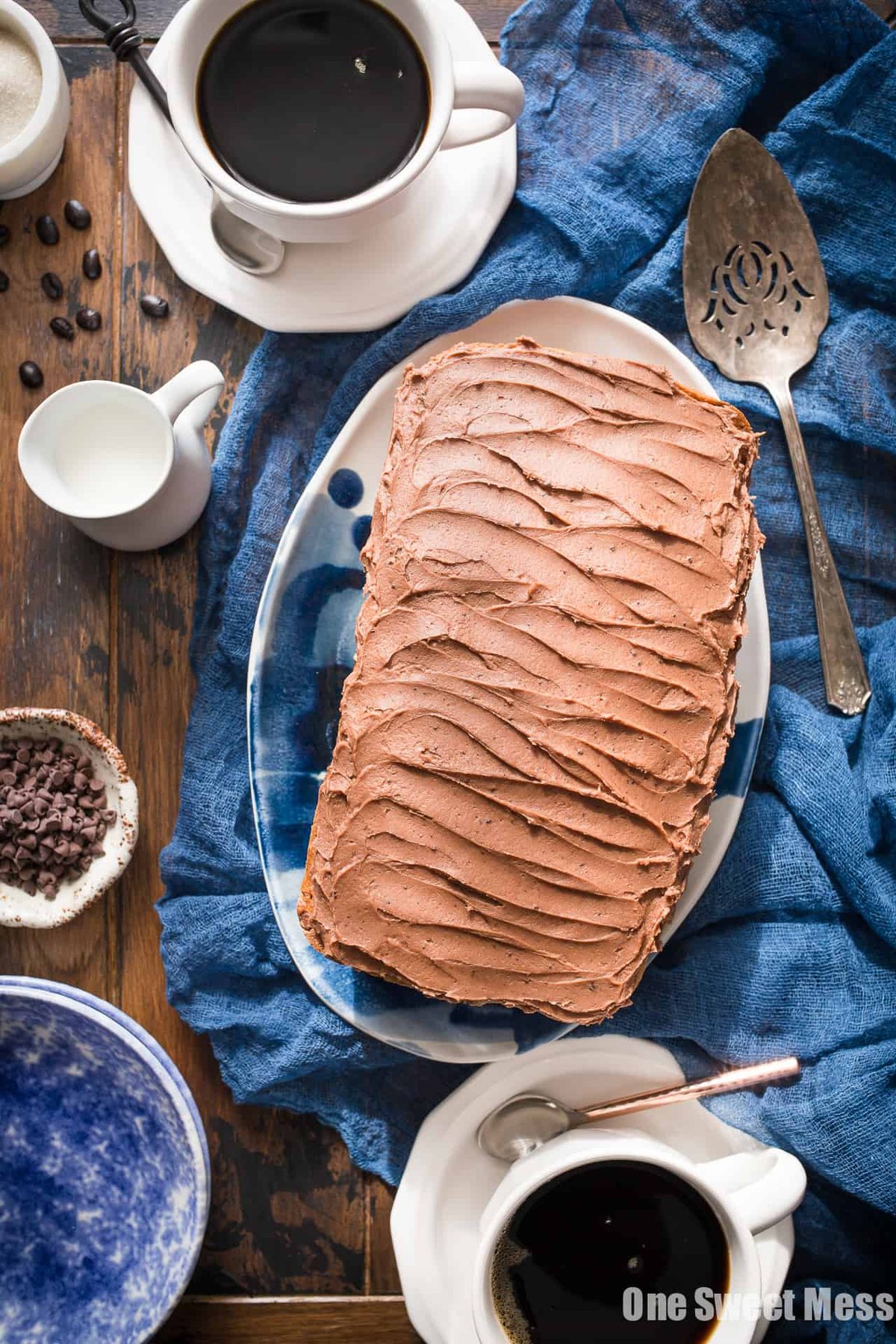 Chocolate Chip Banana Bread with Mocha Buttercream {Gluten-Free}