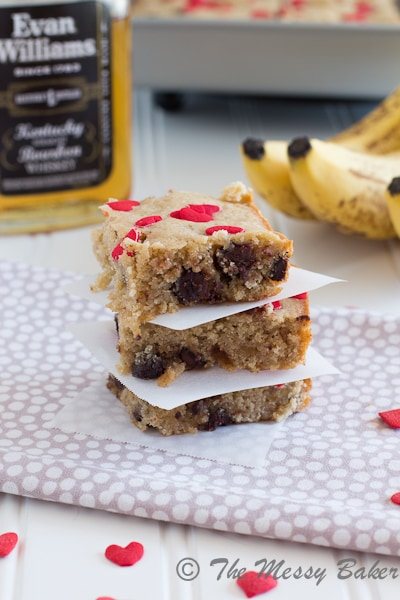 Chocolate Chip Banana Bourbon Blondies {www.themessybakerblog.com}-6345