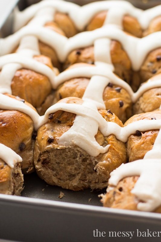 Chocolate Chip Hot Cross Buns