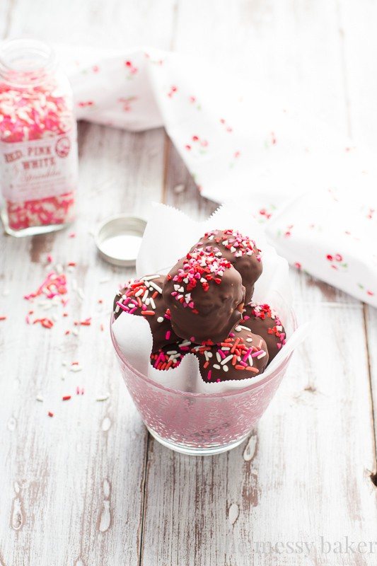 Chocolate Covered Cherry Brownie Truffles