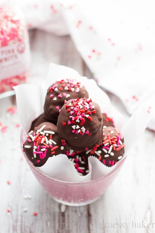 Chocolate Covered Cherry Brownie Truffles