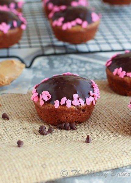 Chocolate Covered Peanut Butter Banana Muffins