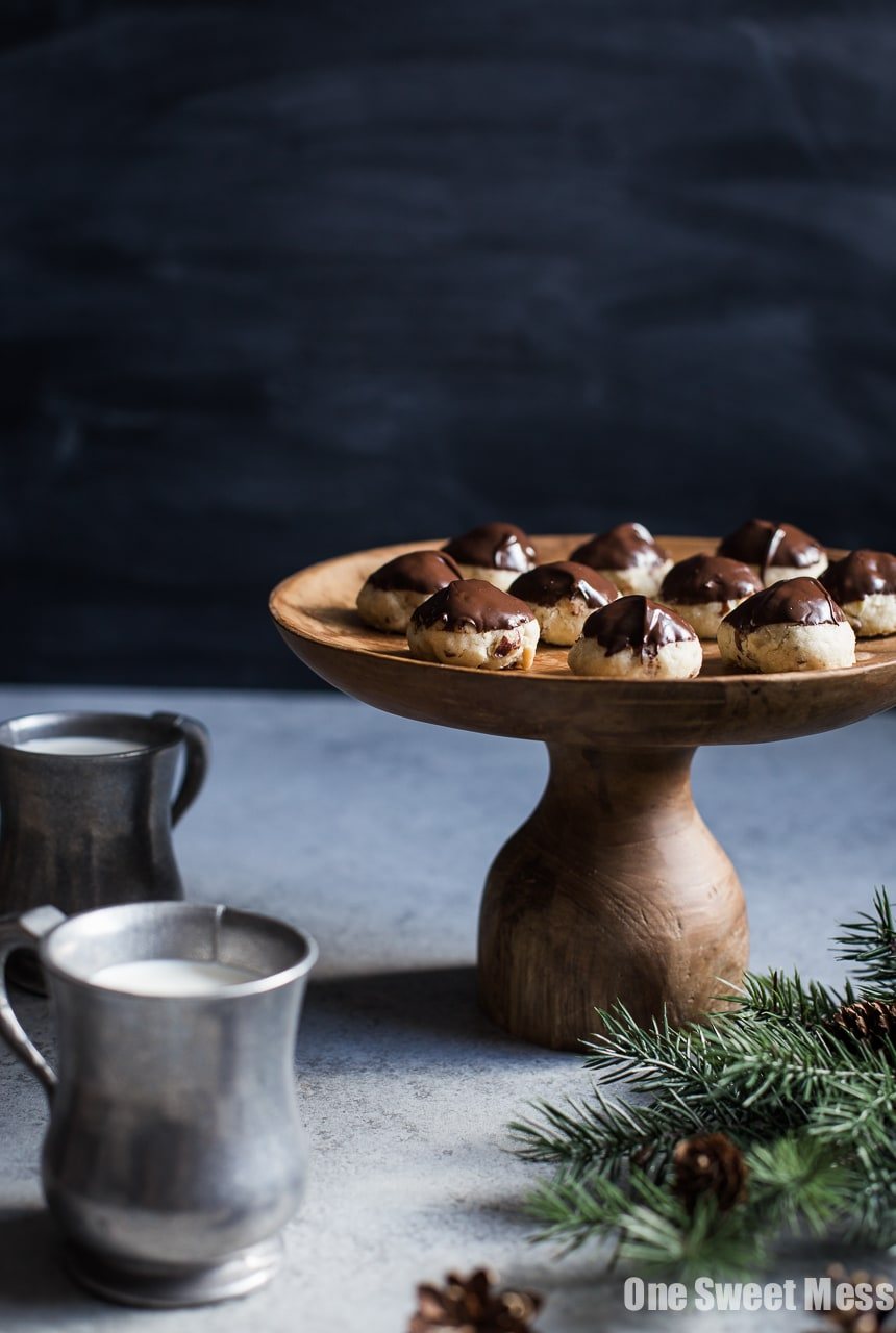Chocolate Dipped Hazelnut Sandies