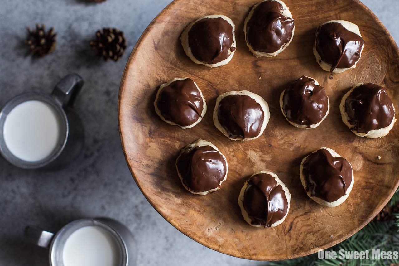 Chocolate Dipped Hazelnut Sandies